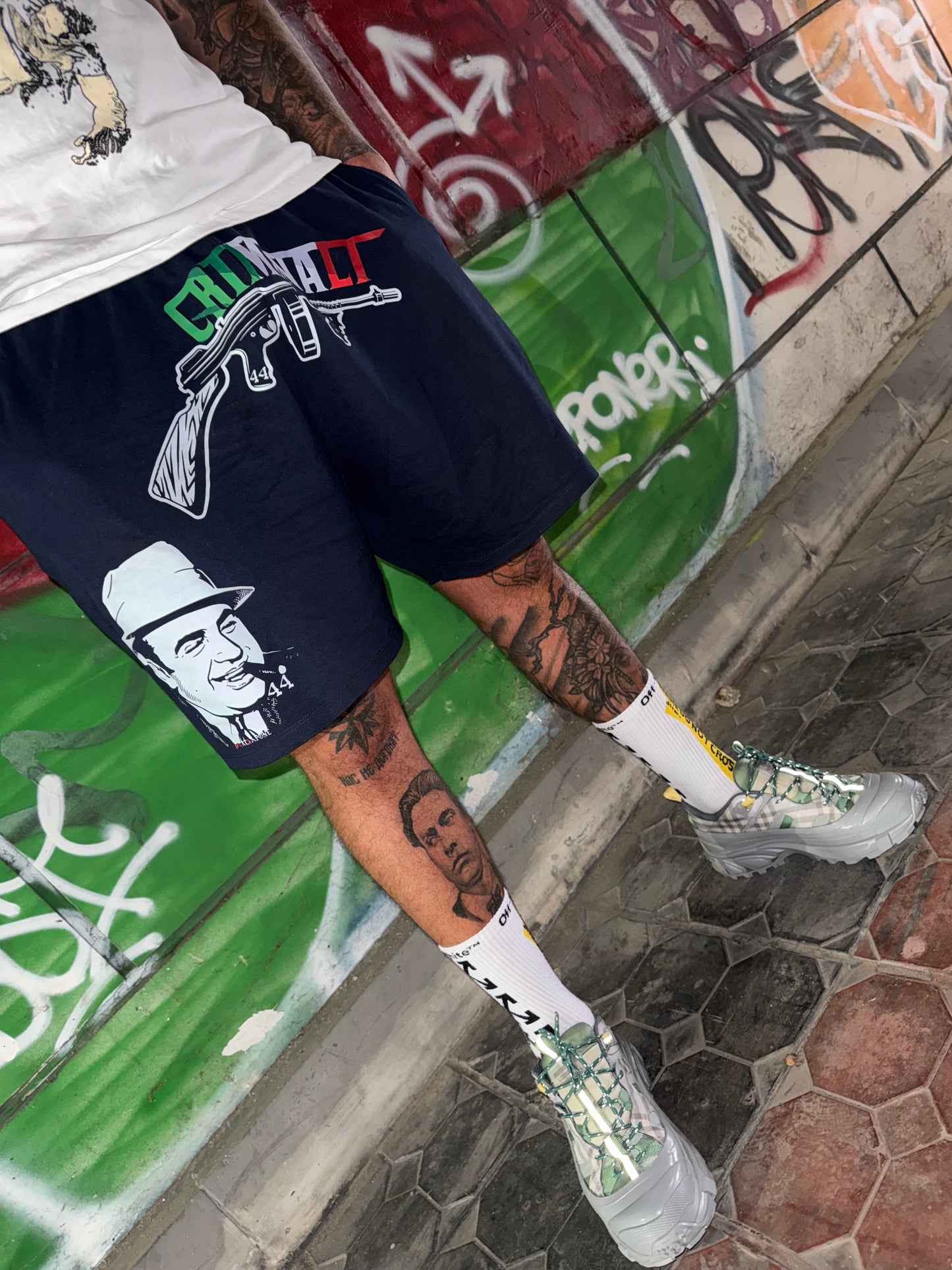 PRIZRAK "Criminali" black tech shorts